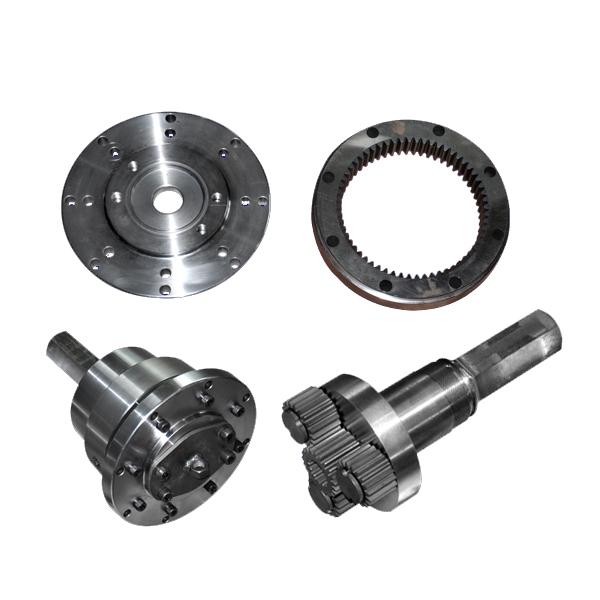 SMI planetary reducer precision components- output flange, ring gear, planet carrier assembly and planet gear shaft, machined to customer specification
